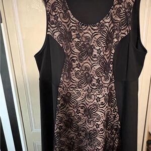 Elegant Black and Cream Lace Dress
